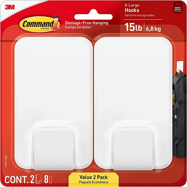 Command 15lb XL Heavyweight Wall Hook, 2count