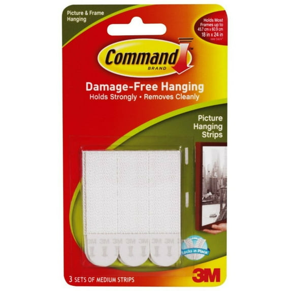 Command Medium Picture Hanging Strips, 3count