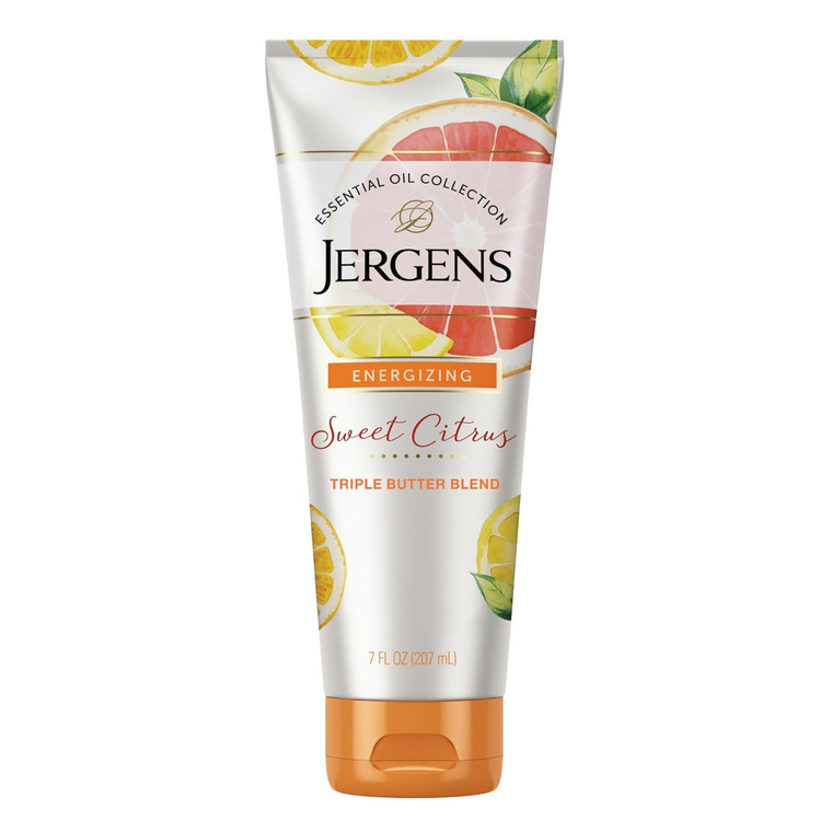 Jergens Sweet Citrus Body Butter, Hand and Body Lotion, 7 OZ