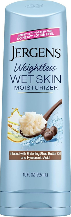 Jergens Wet Skin Body Moisturizer with Shea Butter Oil, 10 OZ
