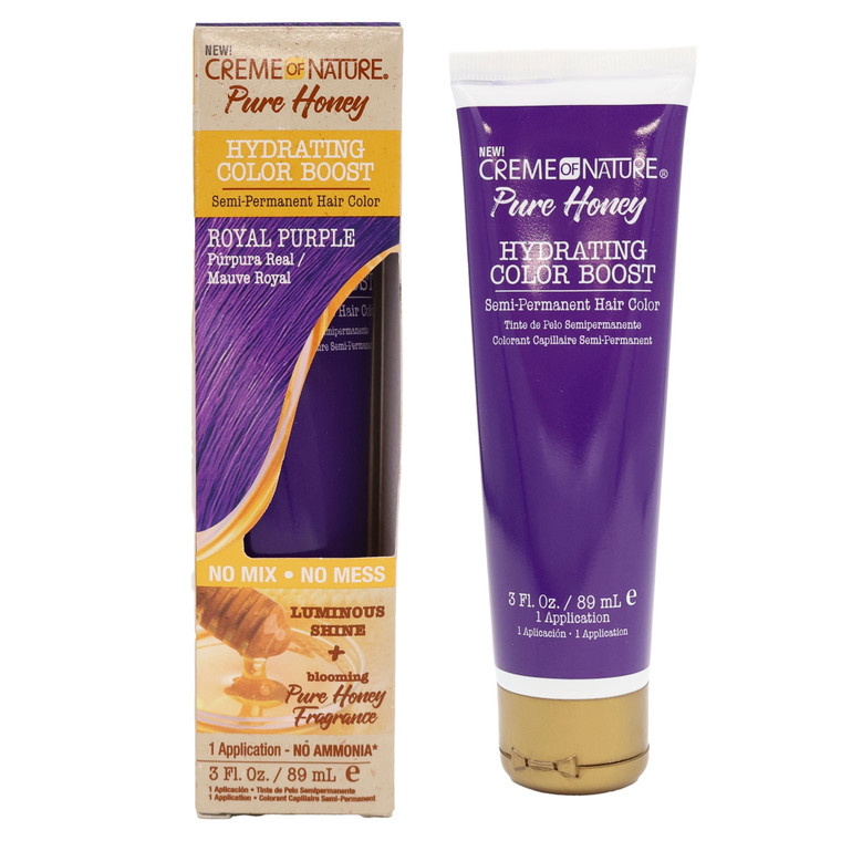 Creme Of Nature Pure Honey Semi-Permanent Hair Color, Royal Purple, 3 Oz