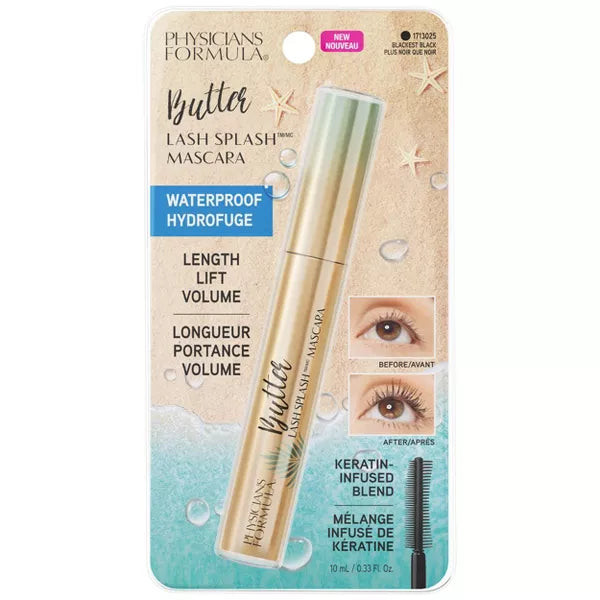 Physicians Formula Waterproof Butter Lash Splash Mascara Blackest Black