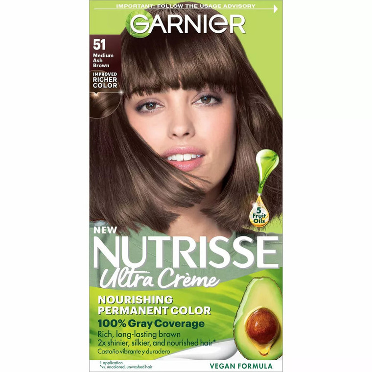 Garnier Nutrisse Ultra Creme, 51 Medium Ash Brown