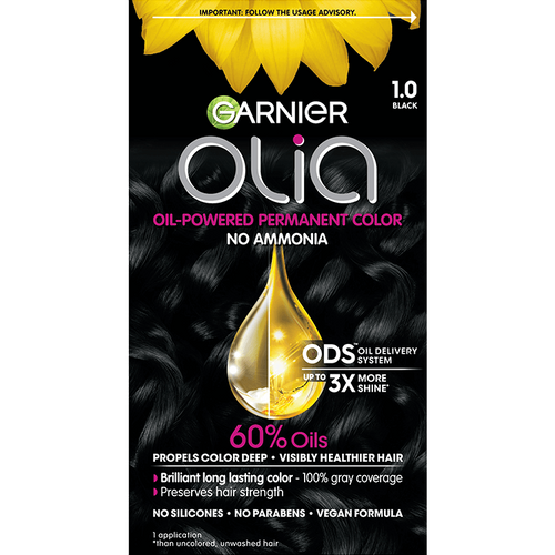 Garnier Olia Oil-Powered Hair Color, 1.0 Black