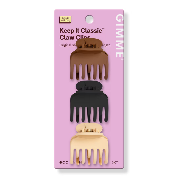 Gimme Fine Double Teeth Claw Clips  Assorted, 3count