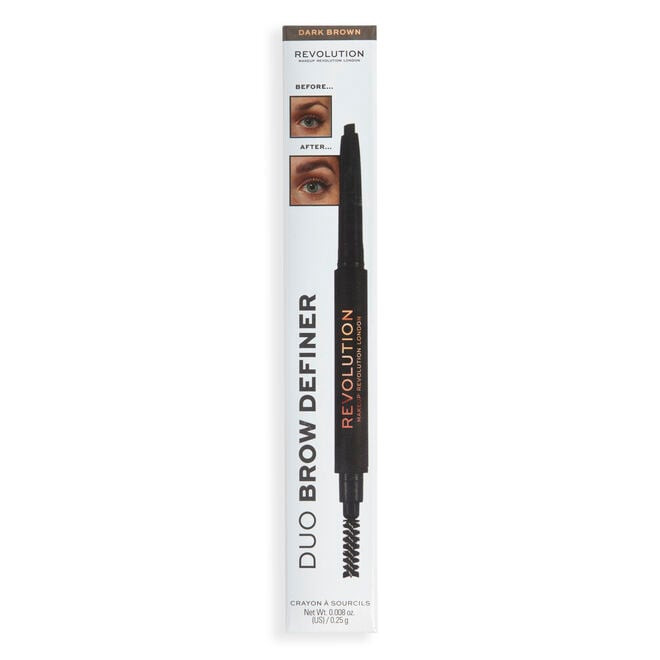 REVOLUTION Duo Brow Definer Pencil - Dark Brown, 0.008 oz