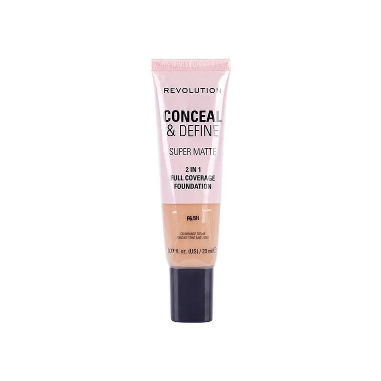 REVOLUTION Conceal and Define Full Coverage Tube Foundation F6.5N, 0.77 oz