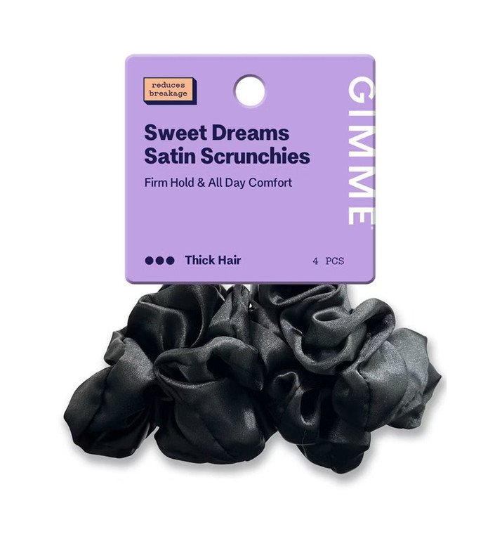 Gimme Sweet Dreams Large Satin Scrunchies, 4count