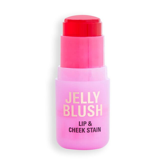 REVOLUTION Jelly Blush Stick Lip and Cheek Stain Strawberry Pink