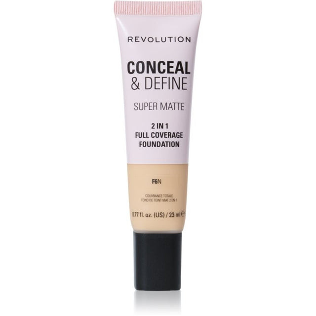 REVOLUTION Conceal and Define Full Coverage Tube Foundation F6N, 0.77 oz