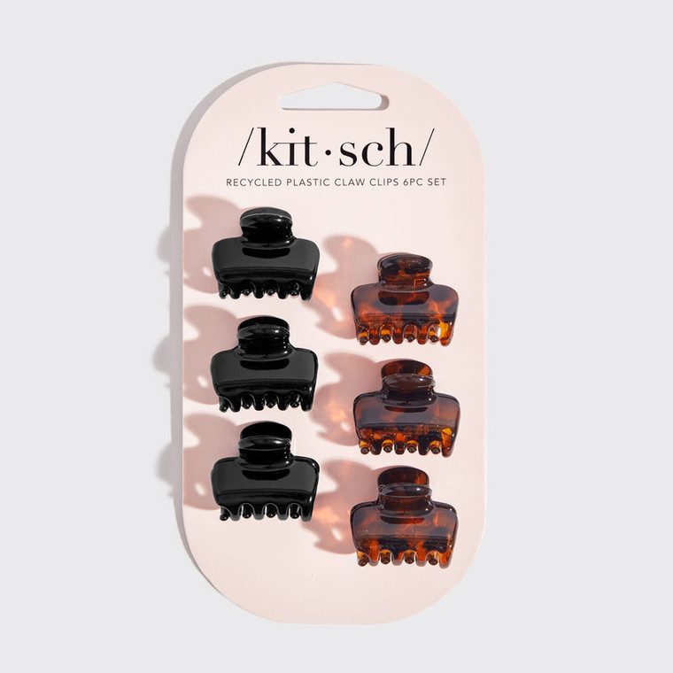 Kitsch Recycled Plastic Mini Cloud Clips, 6count, Assorted