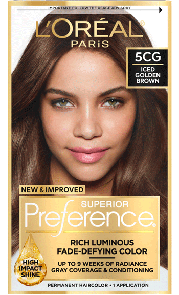 Loreal Paris Preference Defying Color, 5CG Iced Golden Brown
