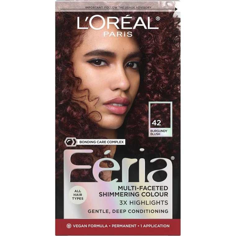 Loreal Paris Feria Hair Color, 42 Burgundy Blush