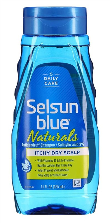Selsun Blue Shampoo Naturals Dandruff Itchy Dry Scalp 11Oz