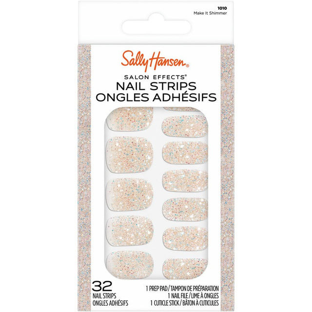Sally Hansen Salon Effects Nail Strips Nail Polish Make It Shimmer, 32 count