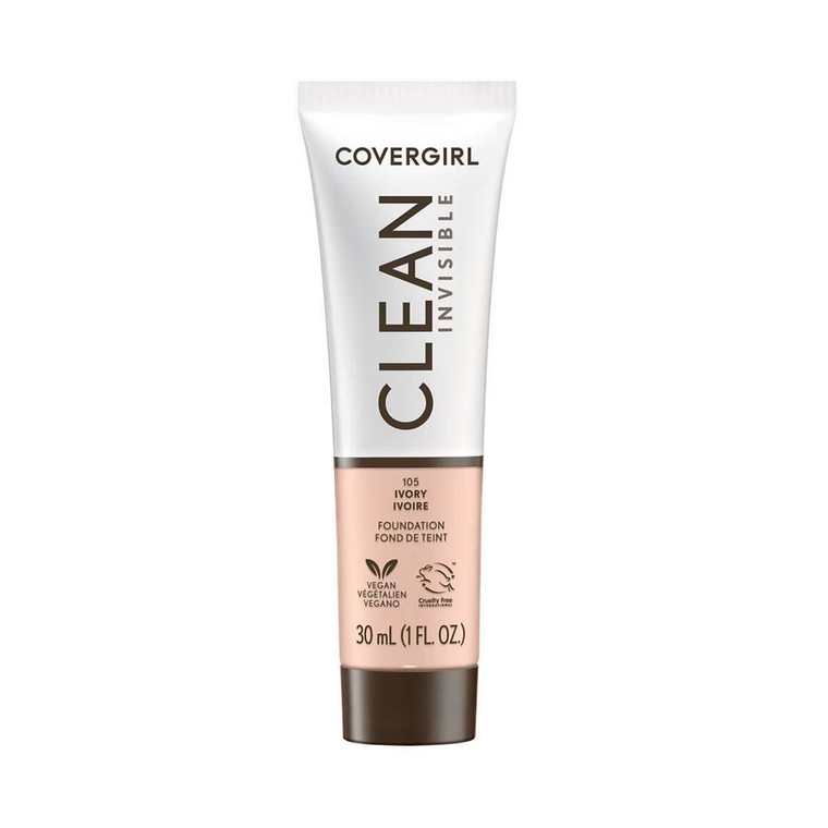 CoverGirl Clean Invisible Liquid Make Up, 105 Ivory