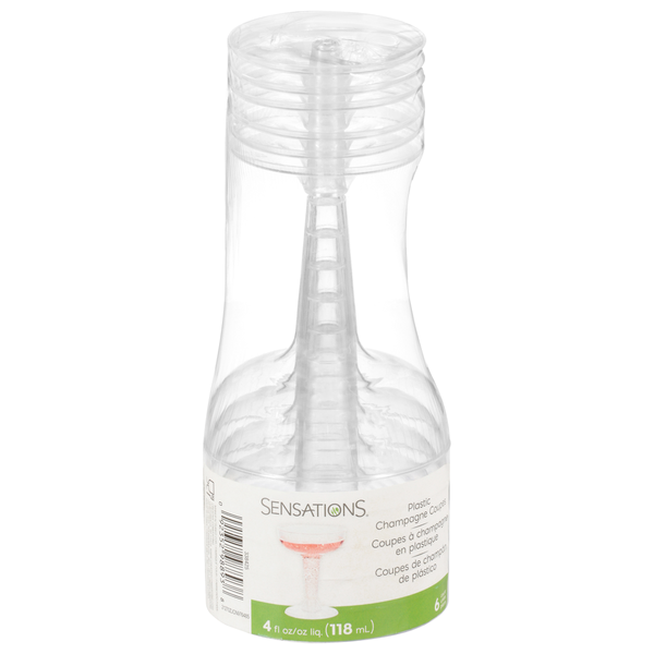 SENSATIONS Plastic Champagne Coupe 6 count, 4 oz