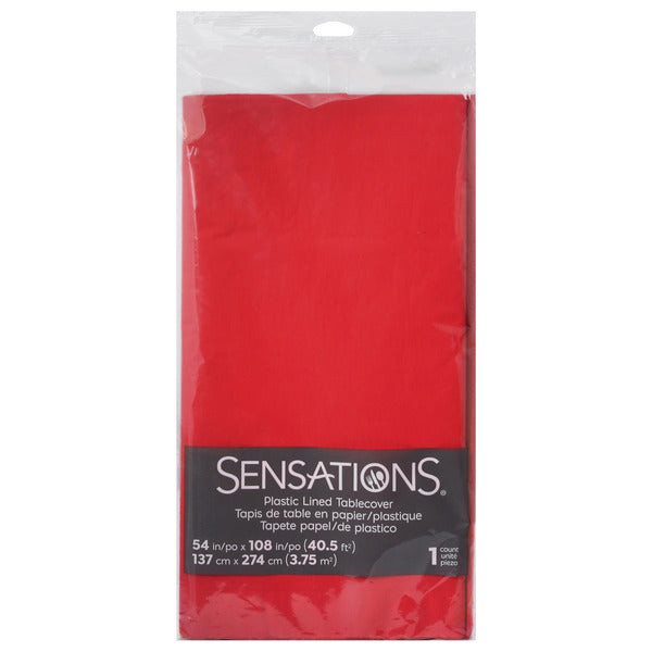 SENSATIONS Plastic Lined Tablecover Classic Red