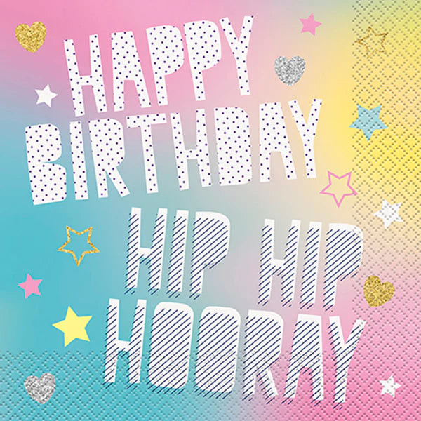 Unique Unicorn Galaxy Birthday Large Lunch Napkins, 16 Count
