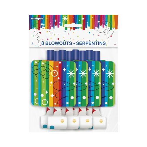 Unique 8 CT Rainbow Ribbon Birthday Blowouts