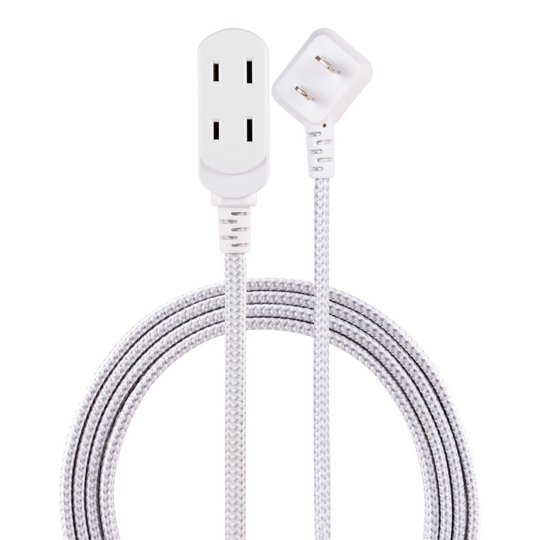 cordinate Basic 3-Outlet Polarized Extension Cord White, 15 ft