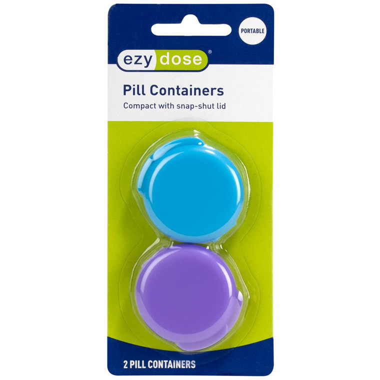 ezy dose Daily Rounds Pill Container Set Assorted Colors, 2 count