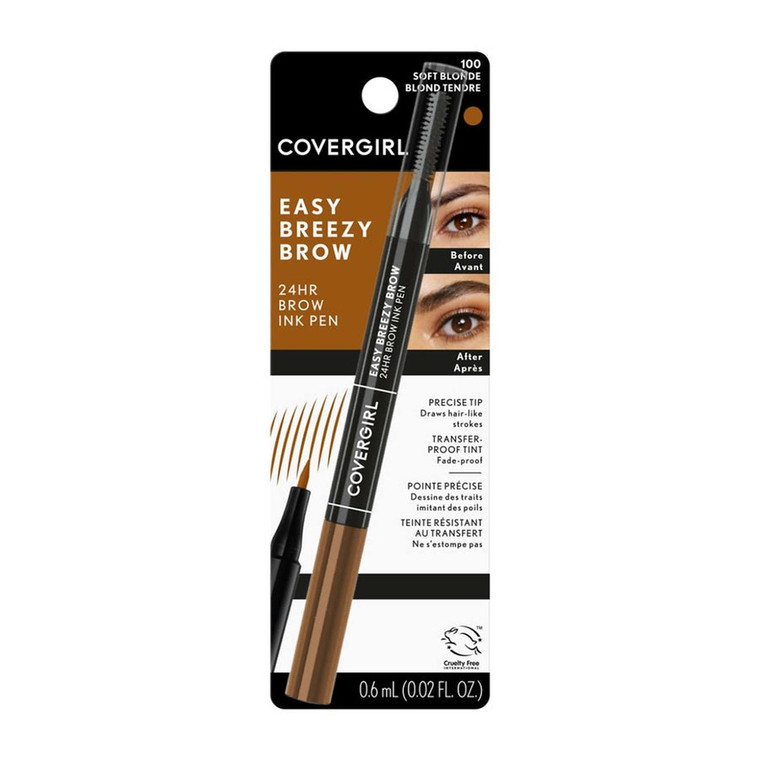 CoverGirl Easy Breezy Brow Ink Pen, 100 Soft Blond
