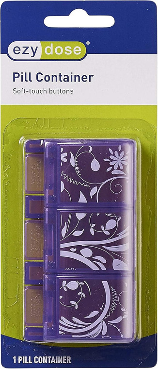 ezy dose Soft Touch 3 Compartment Pill Case Assorted Colors