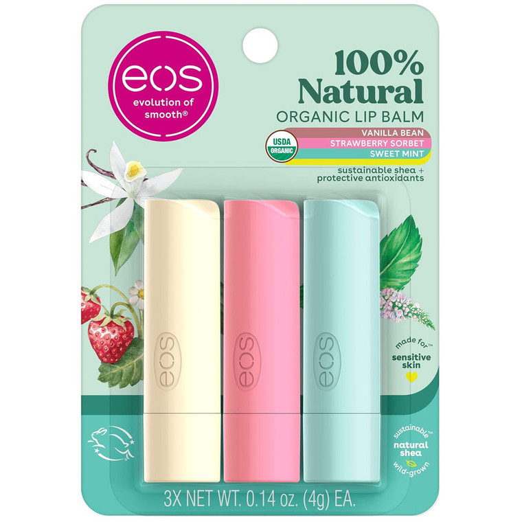 eos Natural Shea Lip Balm, 3count