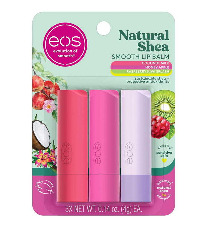 Eos Natural Shea Lip Balm, 3count