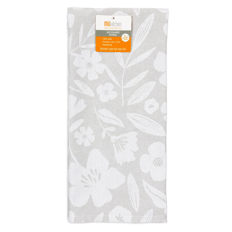 Mukitchen Jacquard Towel Gray Floral