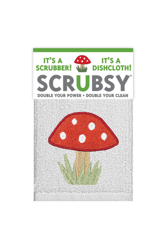 Mukitchen Scrubsy Dish Cloth & Scrubber Mushroom