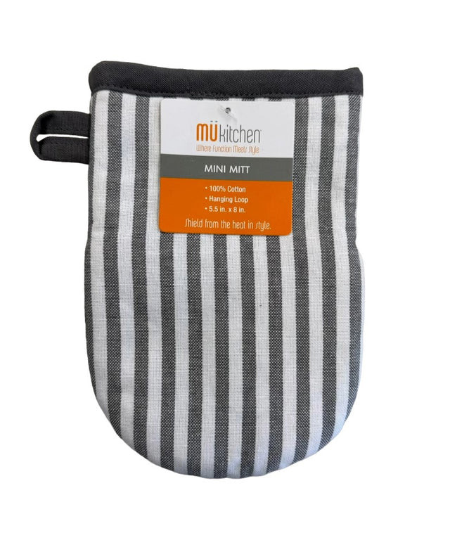 Mukitchen  Stripped Mini Mitt Gray