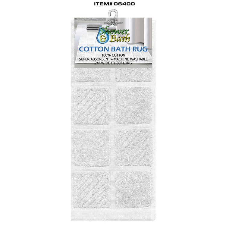 Royal Crest Cotton Bath Rug White