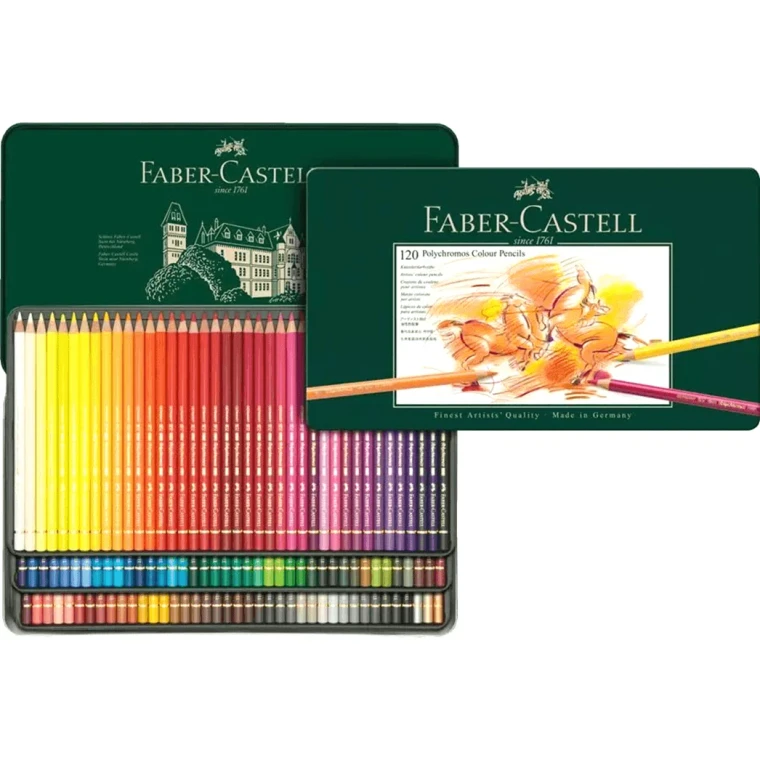 Faber Castell Polychromos Artist Colour Pencils Tin Set, 120count