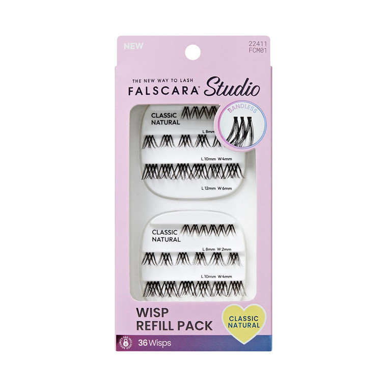 Kiss Falscara Studio Refill Pack, Classic Natural, 36 wisps
