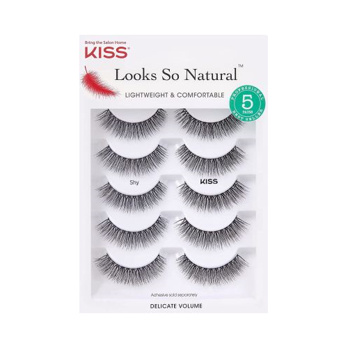 Kiss Looks So Natural False Lashes, Shy, 5count