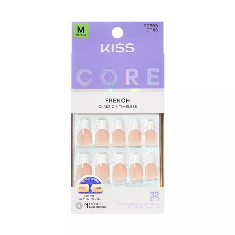 Kiss Core French Faux Nail Collection, Reunion
