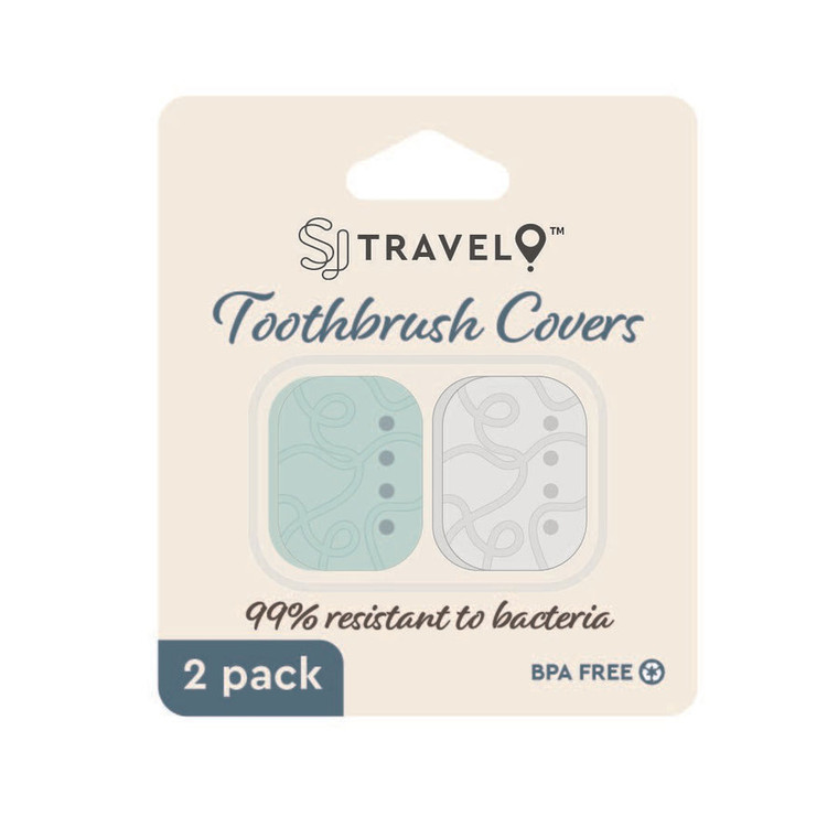 SJ Travel Toothbrush Covers, Bacteria Resistant, 2 ct