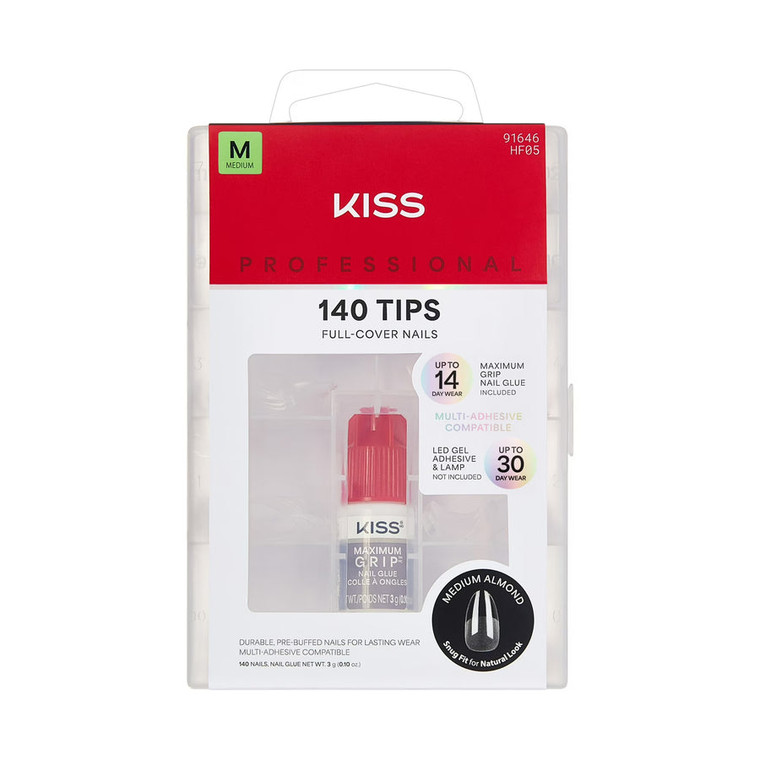 Kiss Full Cover Natural Press On Nails, Unlimited, 140count