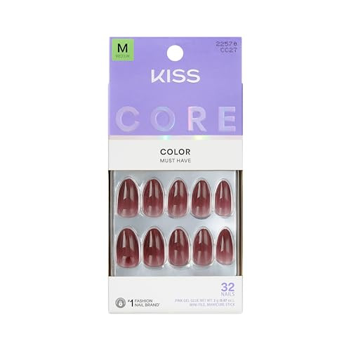 Kiss Core Color Premium Faux Nails, Pinot Noir