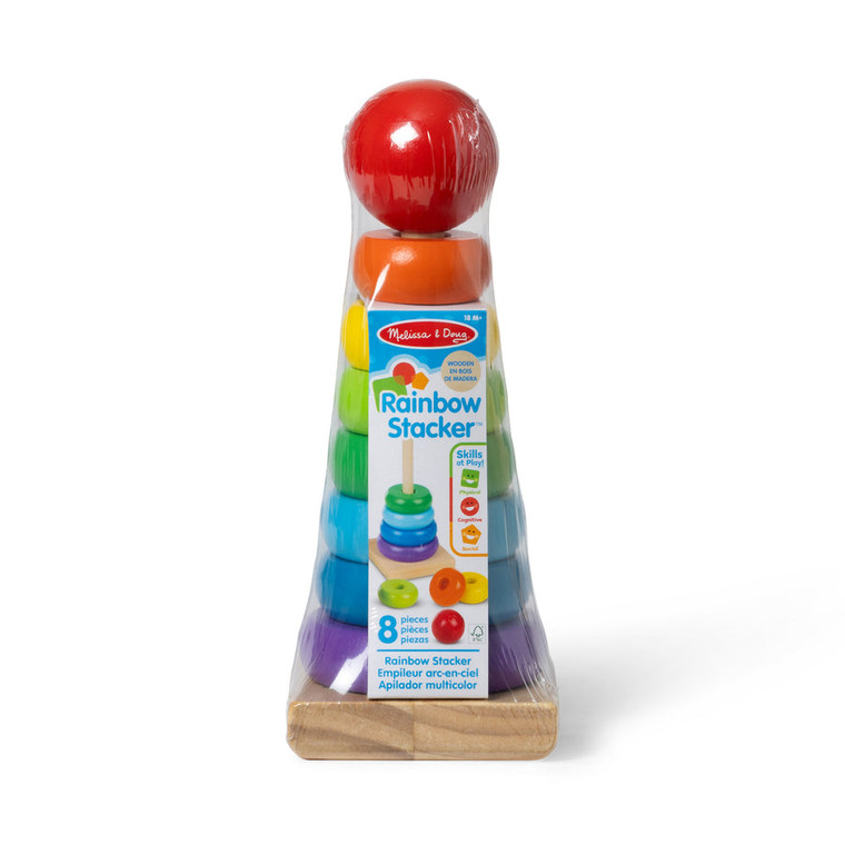 Melissa & Doug Rainbow Stacker Wooden Ring Educational Toy