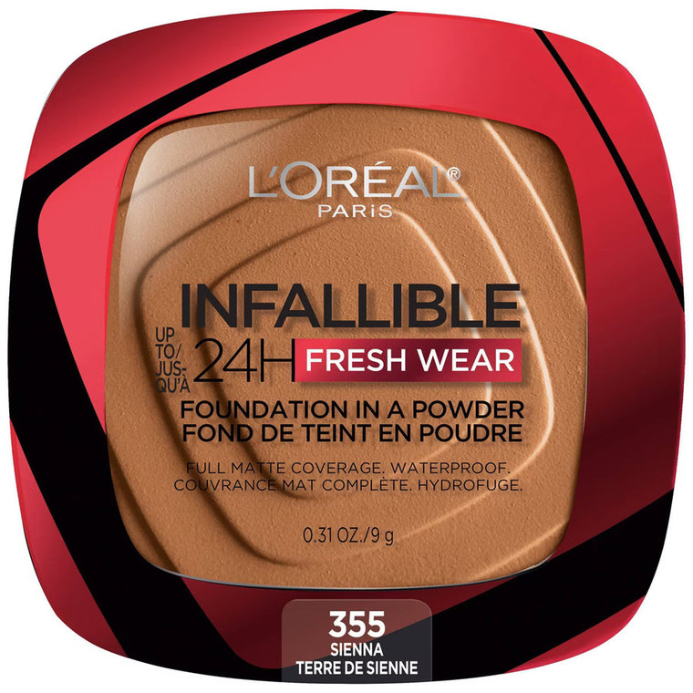 Loreal Paris Foundation Powder, matte finish, 355 Sienna, 0.31oz