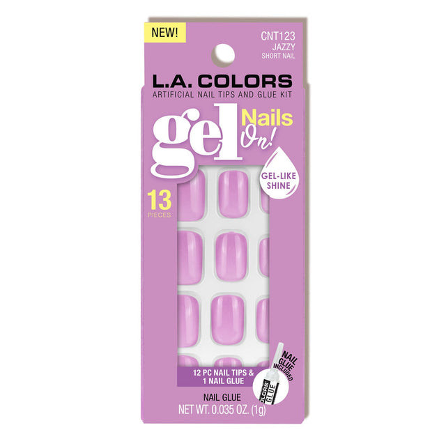L.A. COLORS Gel Nails On Artificial Nail Kit Jazzy, 13count