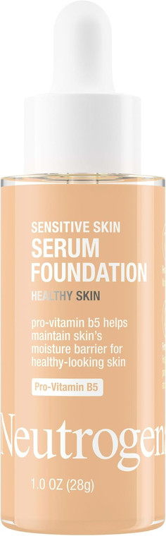 Neutrogena Healthy Skin Sensitive Skin Serum Foundation with Pro-Vitamin B5, Light/Medium 02, 1 oz