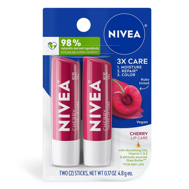 NIVEA Lip Lip Balm Duo Cherry