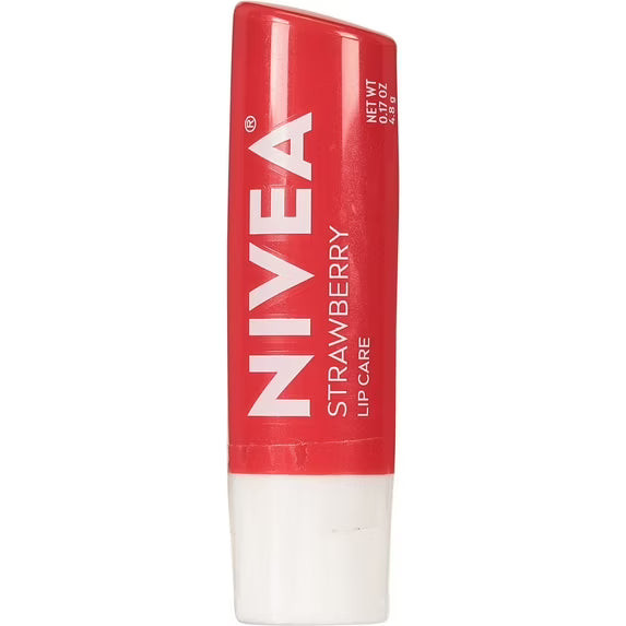NIVEA Strawberry Lip Care, Red Tinted Lip Balm with Shea Butter, 0.17 Oz