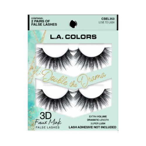 L.A. COLORS Double the Drama False Eyelashes, Love to Lash