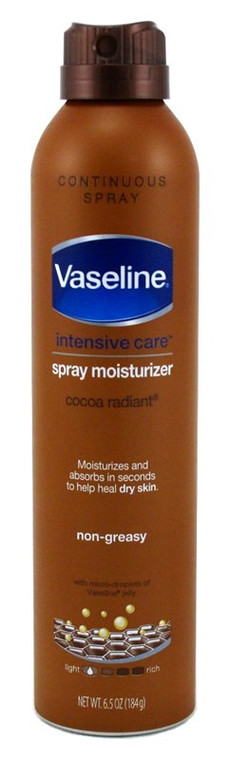 Vaseline Intensive Care Spray Moisturize Cocoa Radiant 6.5Oz