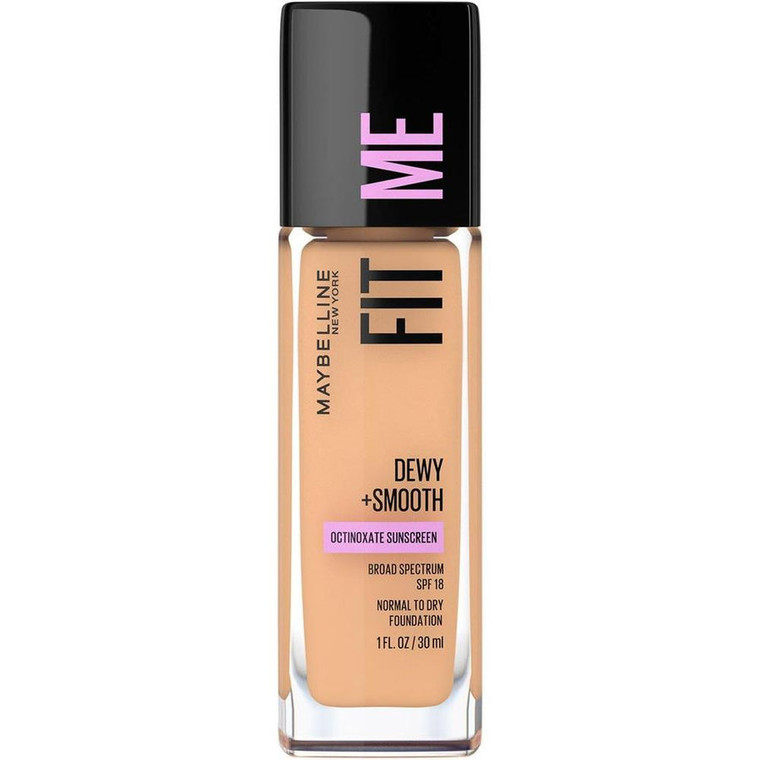 MAYBELLINE New York Fit Me Dewy + Smooth Foundation Makeup, 225 Medium Buff, 1 oz